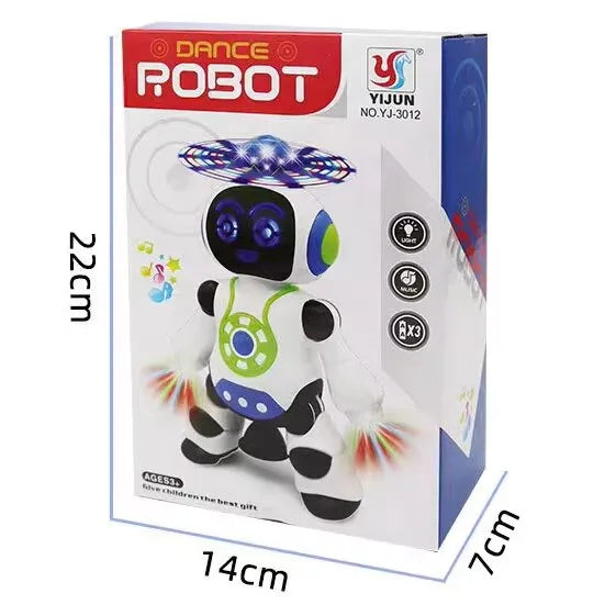 Decos Electronic Dancing Space Robot Toy for Kids, Flashing Lights, 360° Rotation, Smart Dancing Astronaut with Music, Spinning, and Lighting Patterns.