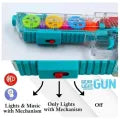 Transparent Gear Gun Toy Educational Music & Flashing Light, Multicolor